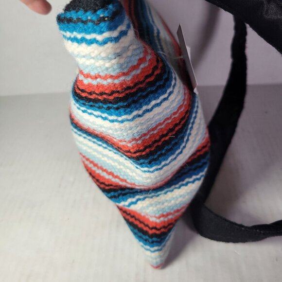 Handwoven Ortegas Wool Shoulder Bag With Striped Pattern Satin Lining - Picture 4 of 8